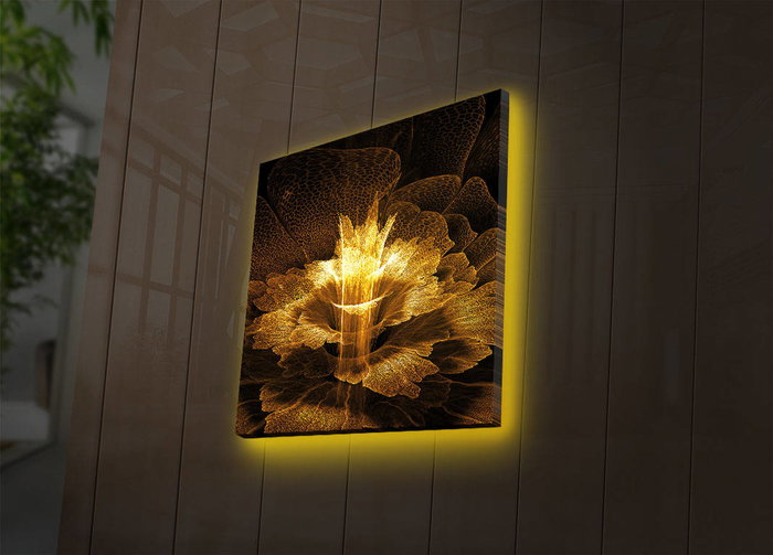 Wallity Lienzo Decorativo Iluminado con Led 40x40 cm Multicolor